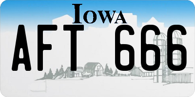 IA license plate AFT666