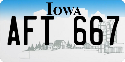 IA license plate AFT667