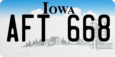 IA license plate AFT668