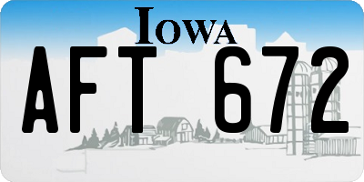 IA license plate AFT672