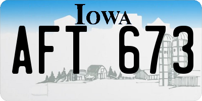 IA license plate AFT673
