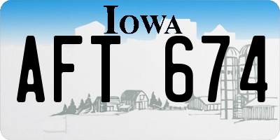 IA license plate AFT674