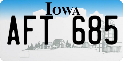 IA license plate AFT685