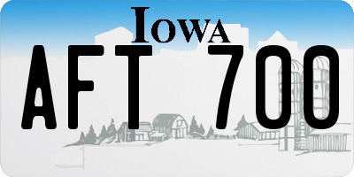 IA license plate AFT700