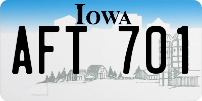 IA license plate AFT701