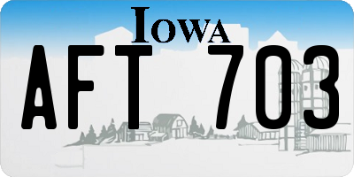 IA license plate AFT703