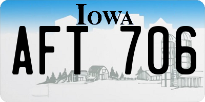 IA license plate AFT706