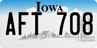 IA license plate AFT708