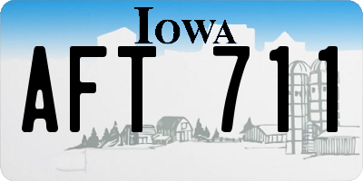 IA license plate AFT711