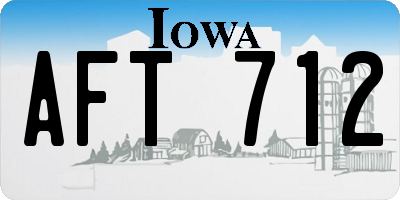 IA license plate AFT712