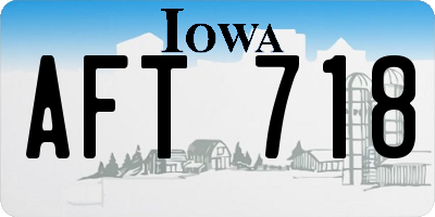 IA license plate AFT718