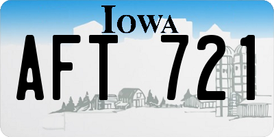 IA license plate AFT721