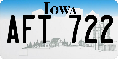 IA license plate AFT722