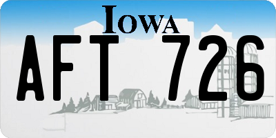IA license plate AFT726