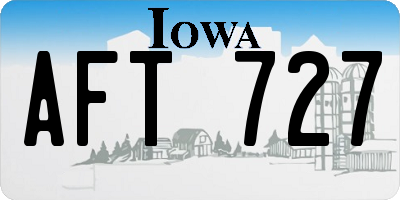 IA license plate AFT727