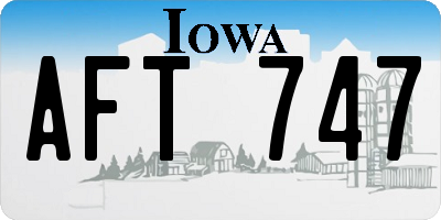 IA license plate AFT747