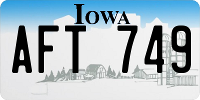 IA license plate AFT749