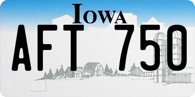 IA license plate AFT750