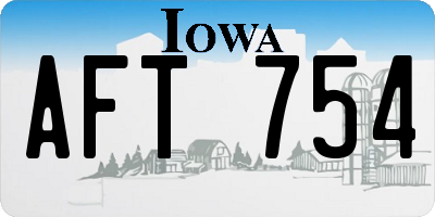 IA license plate AFT754