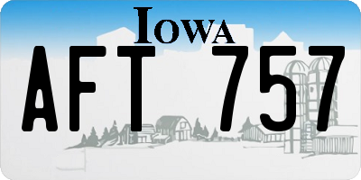 IA license plate AFT757