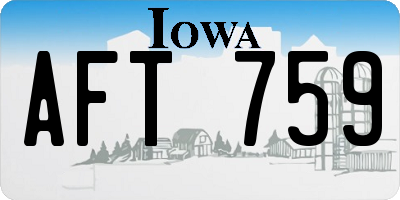IA license plate AFT759