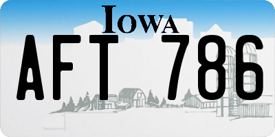 IA license plate AFT786