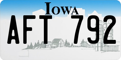 IA license plate AFT792
