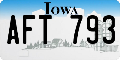 IA license plate AFT793