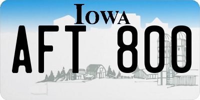 IA license plate AFT800