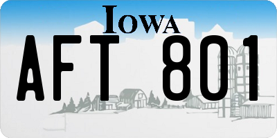 IA license plate AFT801