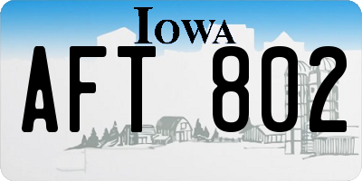 IA license plate AFT802