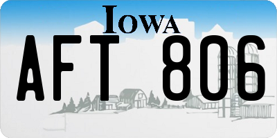 IA license plate AFT806