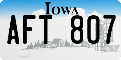 IA license plate AFT807