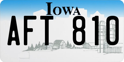 IA license plate AFT810