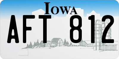 IA license plate AFT812