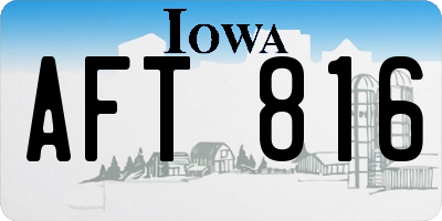 IA license plate AFT816
