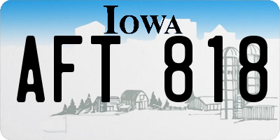 IA license plate AFT818