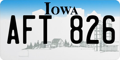 IA license plate AFT826