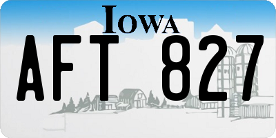 IA license plate AFT827