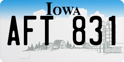 IA license plate AFT831