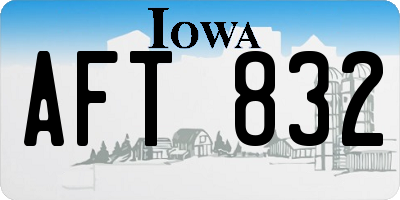 IA license plate AFT832