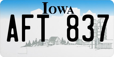 IA license plate AFT837
