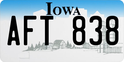 IA license plate AFT838