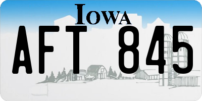 IA license plate AFT845