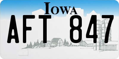 IA license plate AFT847