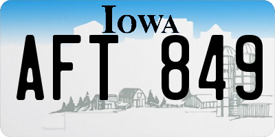 IA license plate AFT849