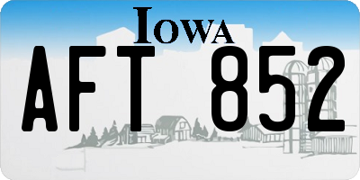 IA license plate AFT852