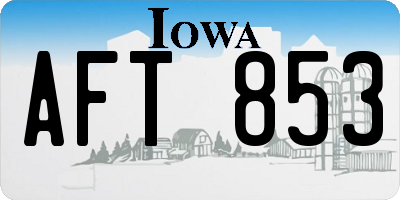 IA license plate AFT853