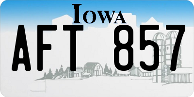 IA license plate AFT857