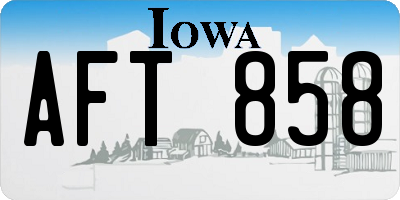 IA license plate AFT858